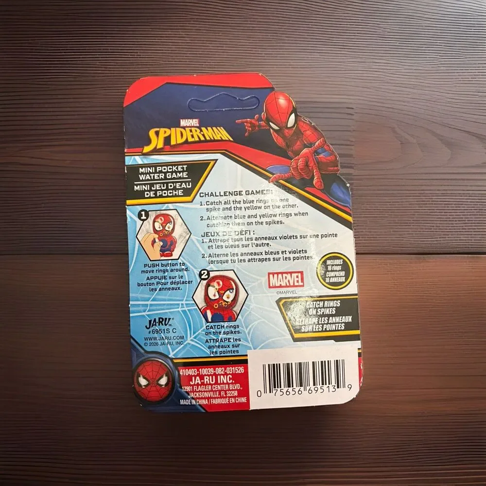 Marvel Spiderman Collectible Pocket Water Game